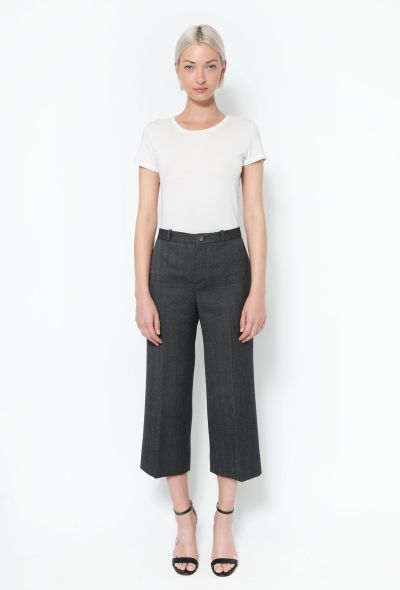 Balenciaga 2017 Cropped Herringbone Wool Trousers - 1