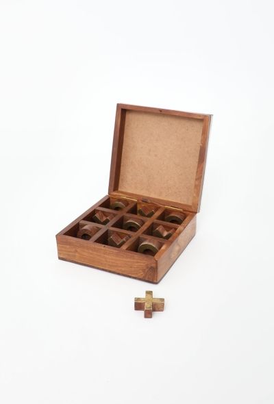 Vintage Objects & Decor Cedar Tic-Tac-Toe Set - 1