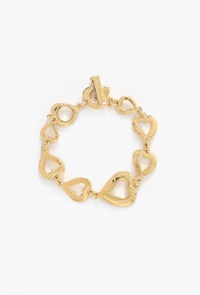 Saint Laurent 1993 Engraved Heart Charm Bracelet - 1