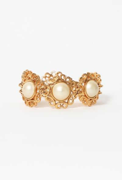 Saint Laurent Vintage Pearl Cabochon Bracelet - 1