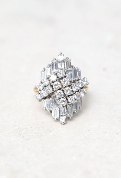 Vintage & Antique 18k Gold & 3 Carats Diamond Ring - 1