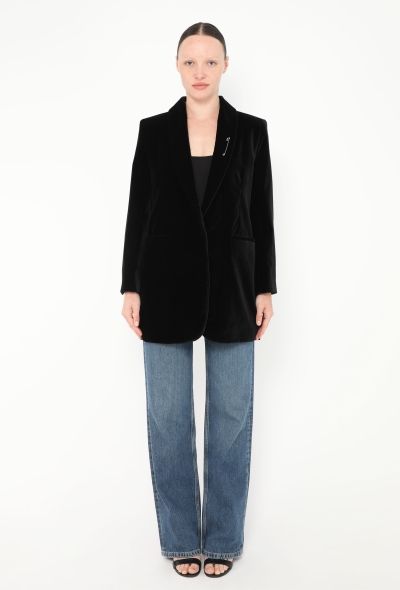 The Row 2022 Jerry Velvet Brooch Jacket - 2
