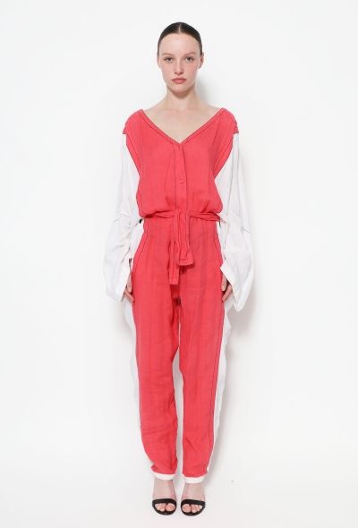 Thierry Mugler 80s Bicolor Linen Jumpsuit - 1