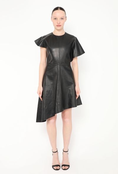Loewe 2022 Asymmetrical Lambskin Dress - 1