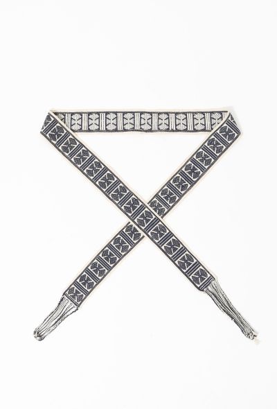 Exquisite Vintage Woven Graphic Print Belt - 1