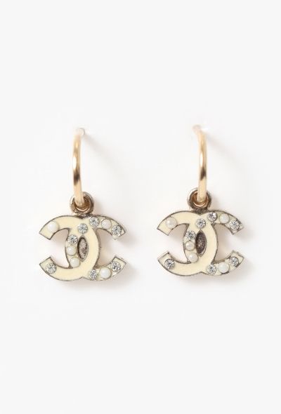 Chanel Embellished 'CC' Drop Earrings - 1