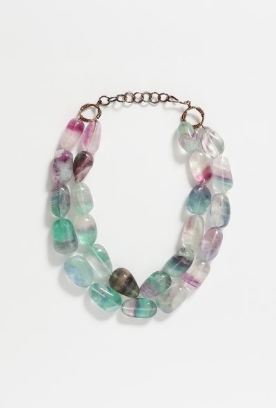 Fluorite Stone Choker Necklace - 1