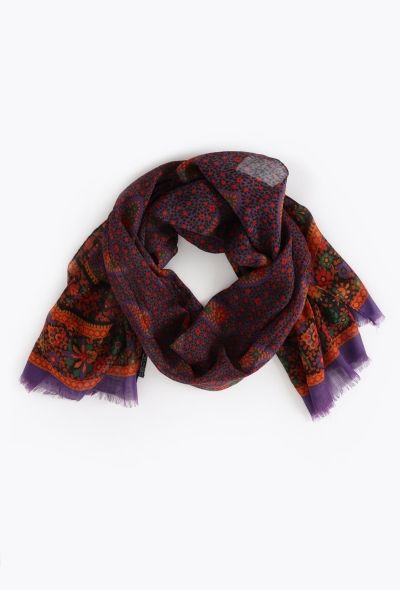 Saint Laurent Vintage Floral Paisley Scarf - 1