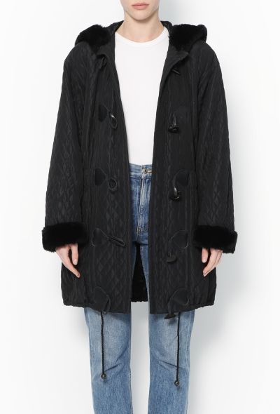 Saint Laurent 1993 Quilted Fur Trim Toogle Coat - 1