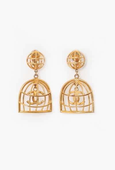 Chanel ICONIC 1993 Birdcage 'CC' Clip Earrings - 1