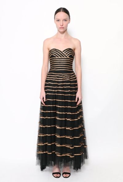 Metallic Tulle Sweetheart Gown - 1