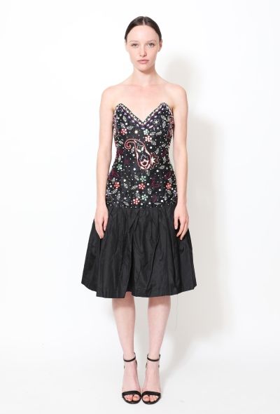 Naeem Khan Embellished Silk Bustier Dress - 1
