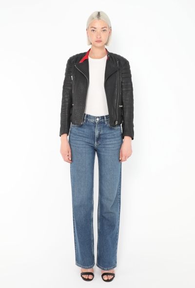 Céline Distressed Lambskin Biker Jacket - 2