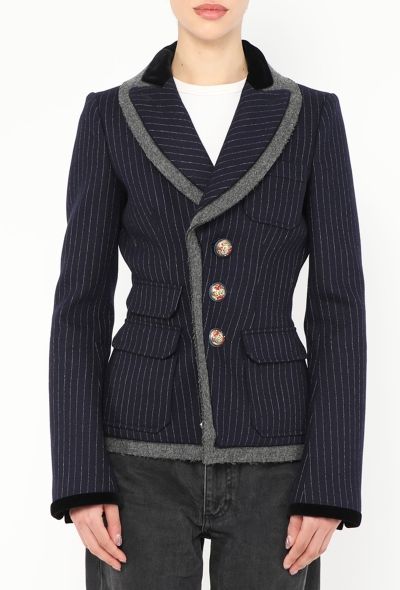 Balenciaga ICONIC F/W 2007 Collegiate Pinstripe Blazer - 1