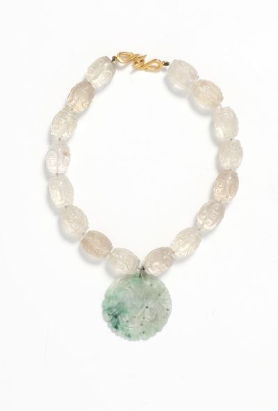 Embossed Jadeite Pendant Necklace - 1