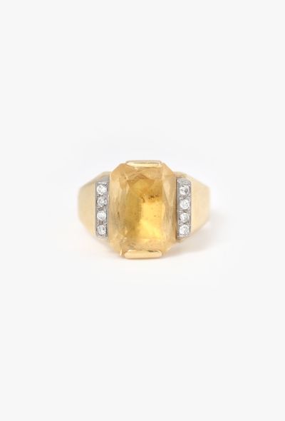 Vintage Fine Jewelry 18k Gold, Diamond & Citrine Ring - 1