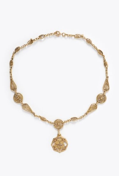 Vintage Fine Jewelry Antique 18k Yellow Gold Un Peu Beaucoup Necklace - 1