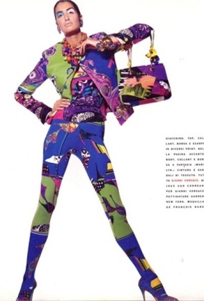 Gianni Versace 90s Gianni Flag Print Leggings - 2