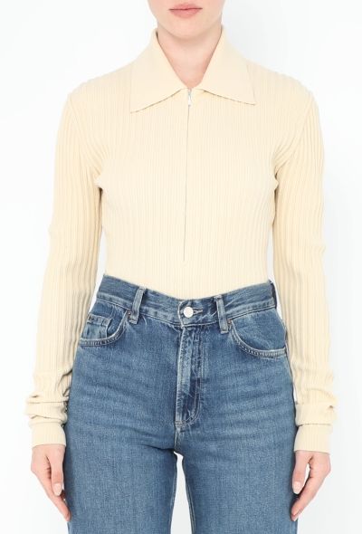 Alaïa Vintage Ribbed Zip Bodysuit - 1