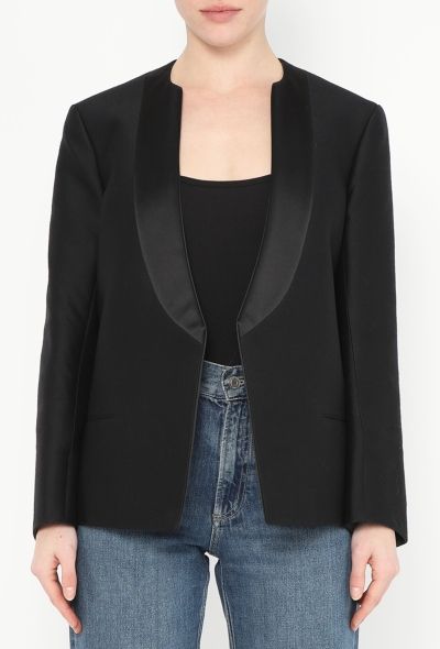 Saint Laurent Collarless Smoking Blazer - 1