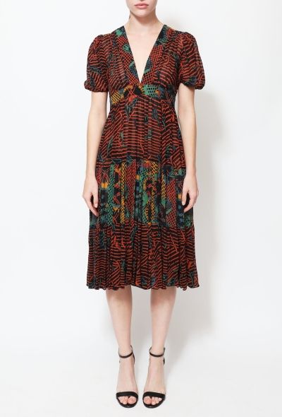 Ossie Clark RARE 1973 Abstract Crêpe Dress - 2