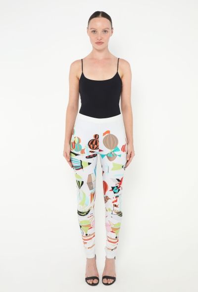 Hermès Vintage 'Les Folies du Ciel' Printed Leggings - 1