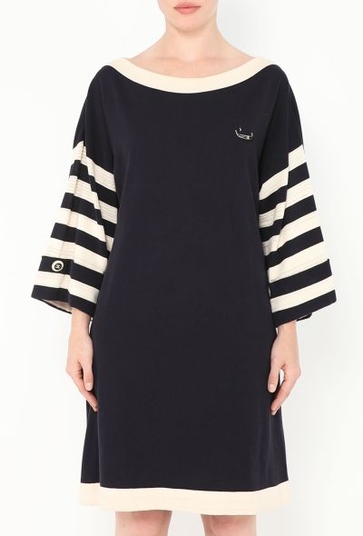 Chanel Marinière Brooch Dress in Navy Knit – Resort 2014 - 2