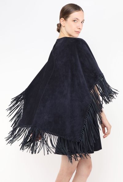 Valentino S/S 2014 Suede Fringe Cape Dress - 1