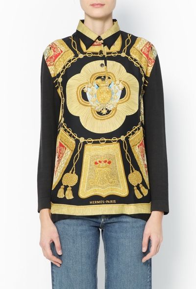 Hermès Vintage 'Poste et Cavalerie' Silk Carré Top - 2
