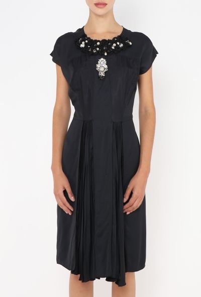 Prada 2009 Embellished Bib Satin Dress - 2