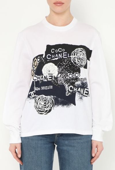Chanel 2020 Embellished 'CC' Camelia T-Shirt - 1