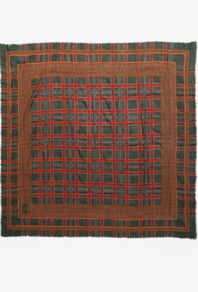 Saint Laurent Vintage Checkered Wool & Silk Scarf - 1