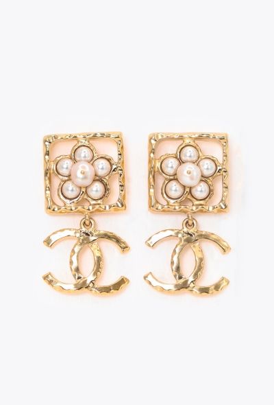 Chanel 2024 Floral Pearl Drop Earrings - 1