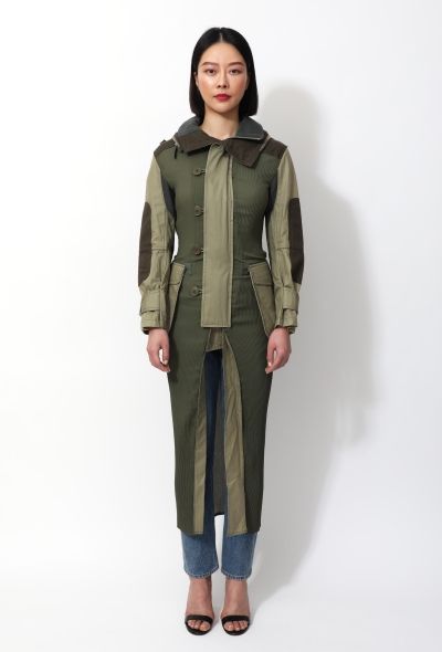 Junya Watanabe Khaki Deconstructed Trench Coat - 1