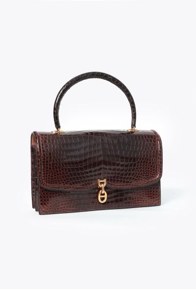 Hermès Vintage Brown Porosus Morabito  Bag - 2