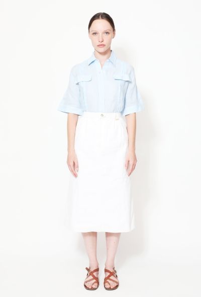 Céline 70s Jean's High-Waisted White Denim Skirt - 1