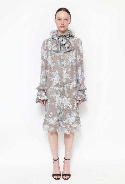 Chloé 90s Floral Silk Lavallière Dress - 1