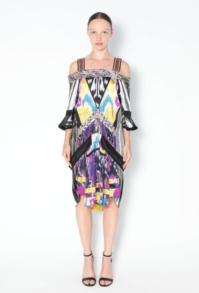 Balenciaga F/W 2007 Off-Shoulder Ikat Dress - 1