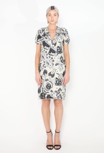 Balenciaga S/S 2008 Ruched Floral Silk Dress - 1