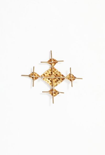 Vintage Fine Jewelry Van der Straetan Geometric Cross Brooch - 2