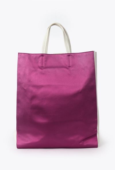 Céline Resort 2012 Fuchsia & White Vertical Tote Bag - 1