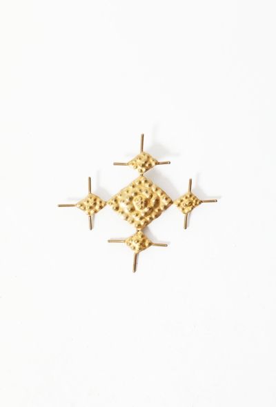 Vintage Fine Jewelry Van der Straetan Geometric Cross Brooch - 1