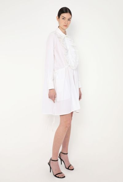 Chloé Ruffled Poplin Lace Shirt Dress - 2