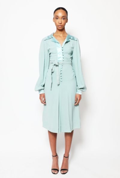 Ossie Clark Collector 1974 Belted Crêpe Dress - 1