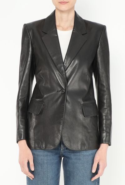 Saint Laurent Vintage Tailored Leather Blazer - 1