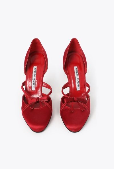 Manolo Blahnik '90s Satin Bow Pumps - 2