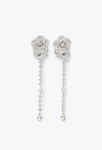Chanel Sublime 18k White Gold & Diamond Camellia Earrings - 1
