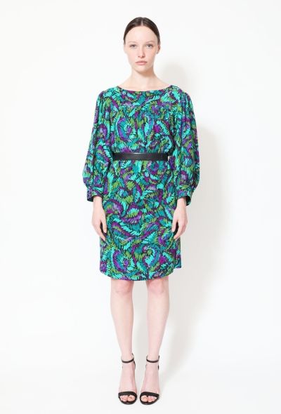 Saint Laurent 70s Graphic Crêpe Tunic Dress - 2