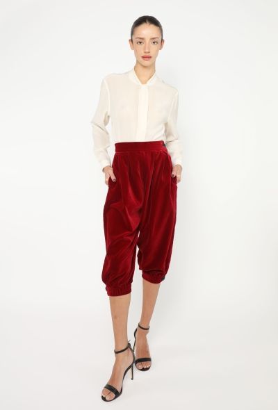 Saint Laurent F/W 1991 Pleated Velvet Culottes - 1
