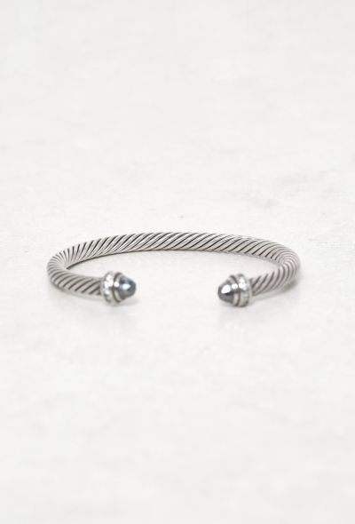 Vintage Fine Jewelry David Yurman Silver, Diamond & Onyx Bangle - 1